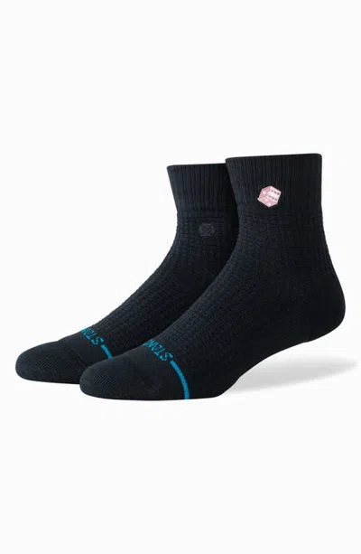 Stance Dicey Waffle Quarter Socks In Black