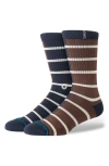 Stance Double Vision Stripe Crew Socks In Multi