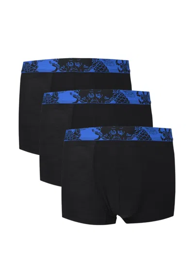 Stance Dragon Logo-waistband Boxer Briefs (set Of Three) In Black
