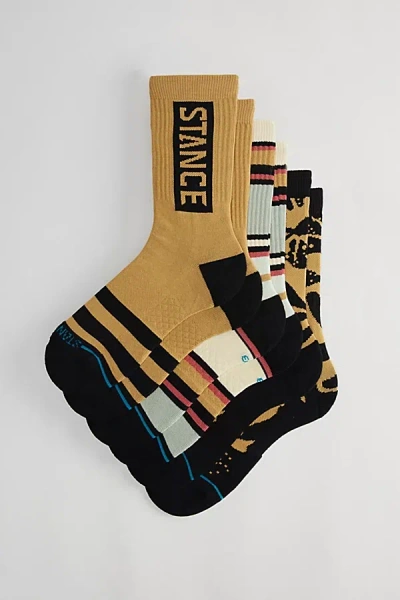 Stance Dunes Crew Sock 3-pack In Brown/black, Men's At Urban Outfitters