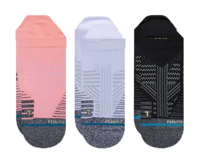 Stance Feel 360 - Athletic Tab 3 Pack Pink/wht/blk Ankle Socks A258a20ata-pnk In Multi