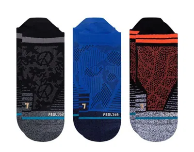 Stance Feel 360 - Triton 3 Pack Black/blue/red Ankle Socks M258d20tpk-mul In Multi