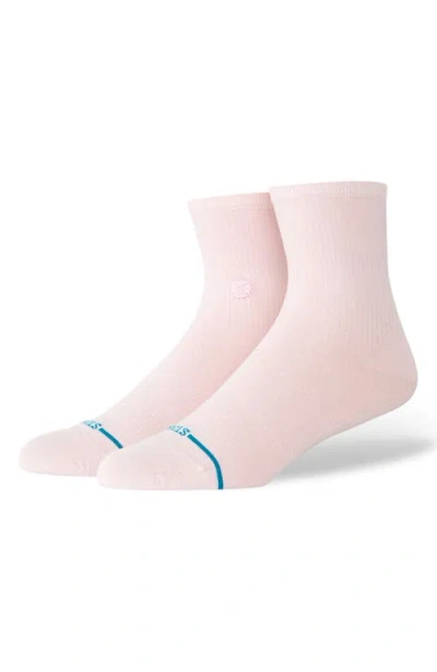 Stance Fine Rib Quarter Socks In Pink