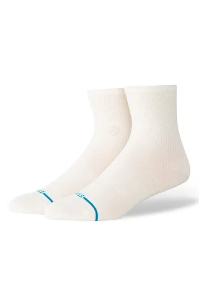 Stance Fine Rib Quarter Socks In White