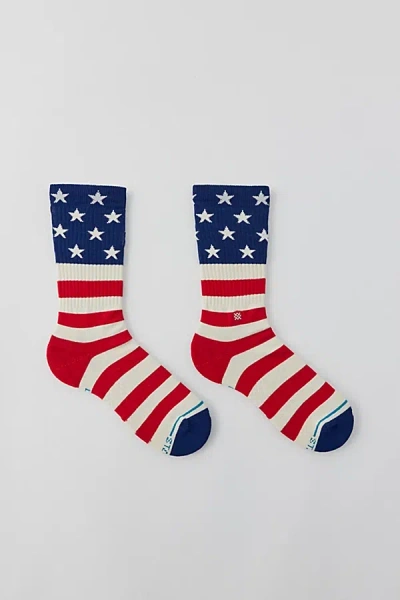 Stance Casual The Fourth St Red/white/blue Crew Socks A556a20fos-red