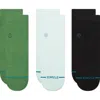 Stance Icon 3-pack Quarter Crew Socks In Green