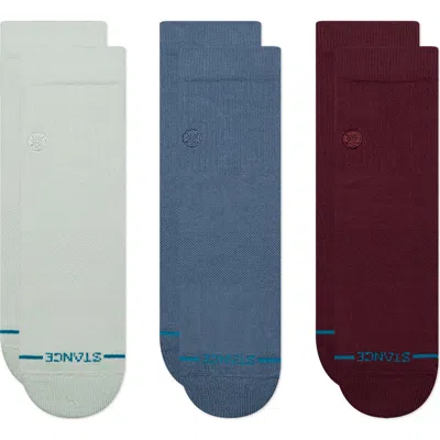 Stance Icon 3-pack Quarter Crew Socks In Multi