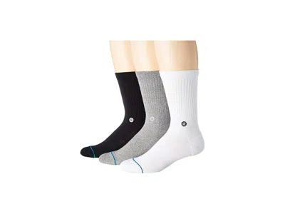 Stance Icon 3-pack Men's Crew Cut Socks Shoes Multi: Lg (men's Shoe 9-12)