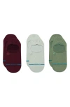 Stance Icon 3-pack No-show Liner Socks In Fig