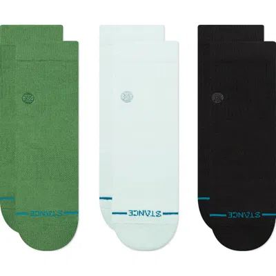 Stance Icon 3-pack Quarter Crew Socks In Multi