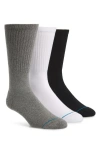 Stance Icon Assorted 3-pack Crew Socks In Black/white/grey