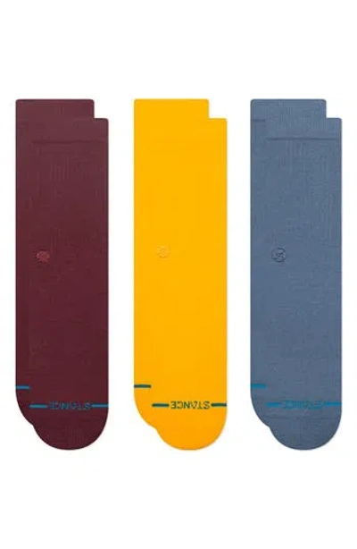 Stance Icon Assorted 3-pack Crew Socks In Multi