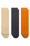 Stance Icon Assorted 3-pack Crew Socks In Neutral