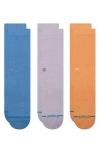 Stance Icon Assorted 3-pack Crew Socks In Black