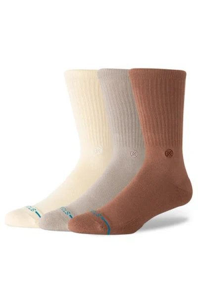 Stance Icon Assorted 3-pack Crew Socks In Multi
