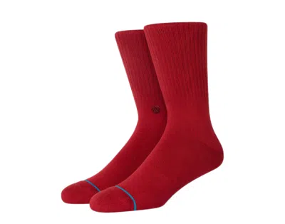 Stance Icon Classic Crew Crimson Red Socks M311d14ico-cri