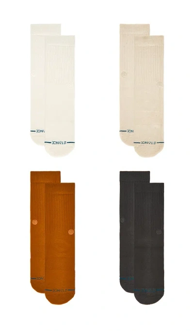 Stance Icon Crew 4 Pack Socks In Multi