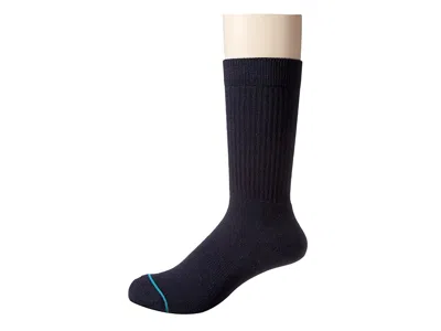 Stance Icon Crew Cut Socks Shoes Dark Navy: Md (us Men's Shoe 6-8.5 - Women's Shoe 8-10.5) In Blue