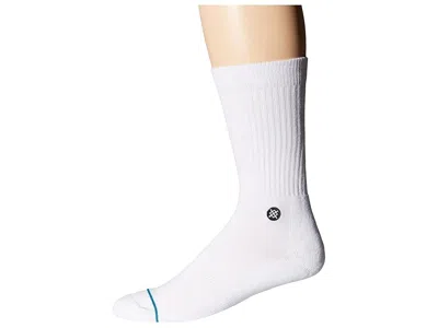 Stance Icon Crew Cut Socks Shoes White/black: Sm (us Men's Shoe 3-5.5 - Women's Shoe 5-7.5)