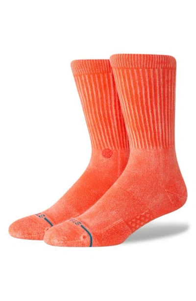 Stance Icon Dyed Crew Socks In Coral