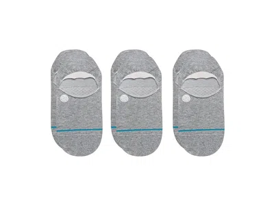 Stance Icon No Show 3-pack Crew Cut Socks Shoes Heather Grey: Lg (us Men's Shoe 9-13 - Women's Shoe 11-14) In Gray