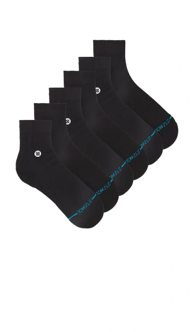 Stance Icon Quarter 3 Pack Socks In 黑色