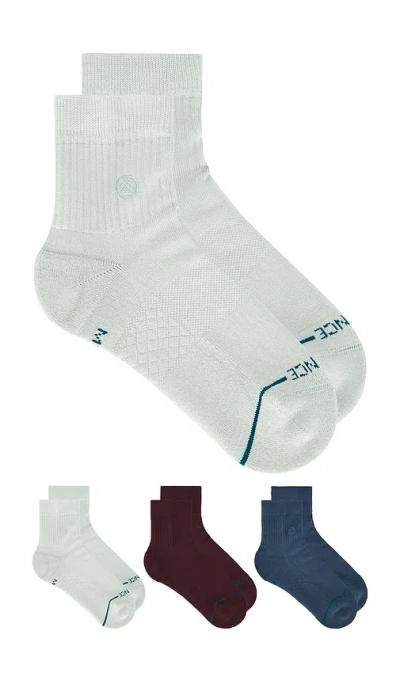 Stance Icon Quarter 3 Pack Socks In Gray