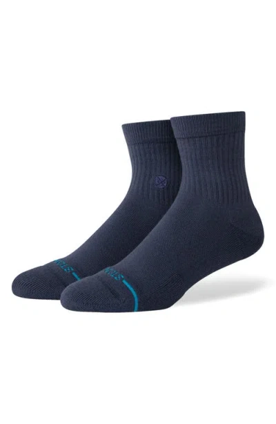 Stance Icon Quarter Crew Socks In Navy