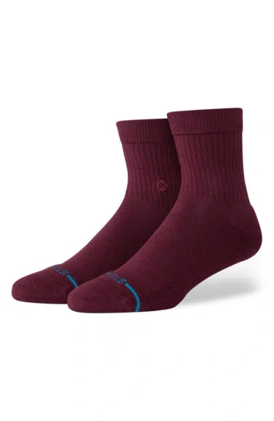 Stance Icon Quarter Socks In Burgundy