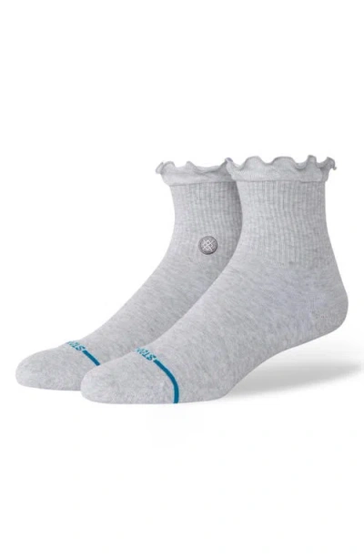 Stance Icon Ruffle Quarter Socks In Gray