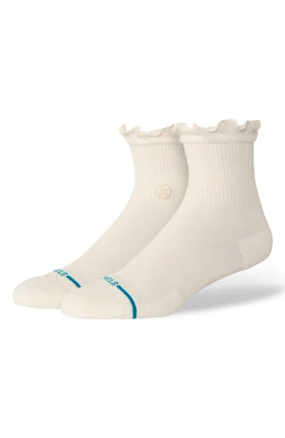 Stance Icon Ruffle Quarter Socks In White