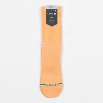 Stance Icon Washed Crew Socks In Peach In Yellow