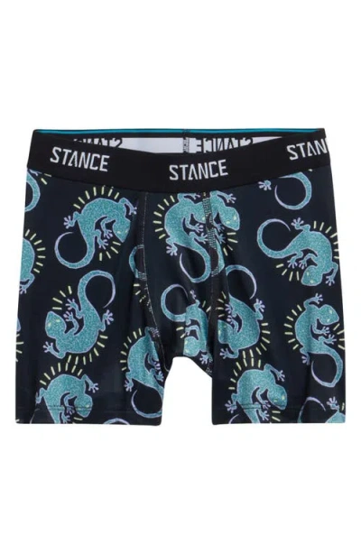 Stance Kids' Gecko Print Boxer Briefs In Black