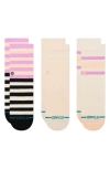 STANCE KIDS' MELODIOUS STRIPE ASSORTED 3-PACK CREW SOCKS
