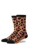 Stance Light Cushion Crew Socks In Black/brown