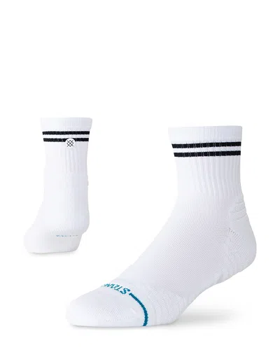 Stance Lined Up Mid Quarter Socks In White