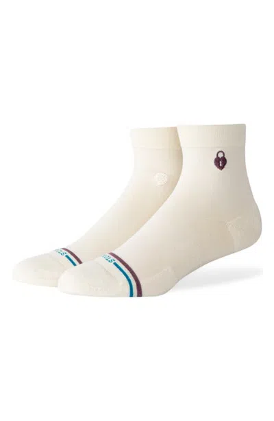 Stance Lock & Key Cotton Blend Quarter Socks In Canvas