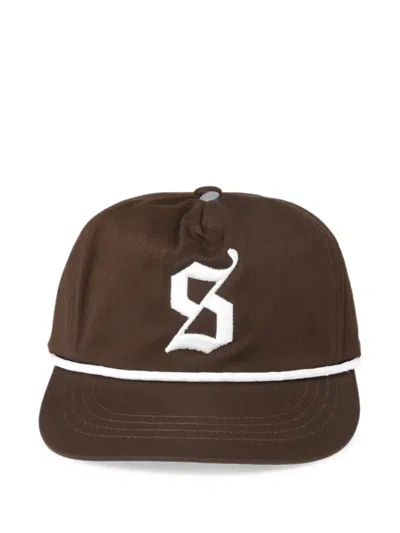 Stance Logo-embroidered Rope-trim Cap In Brown
