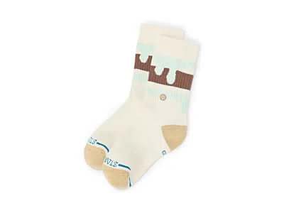 Stance Melty Kids Crew (big Kid) Quarter Length Socks Shoes White: Lg (2 Little Kid - 5.5 Big Kid Shoe Size In Off White