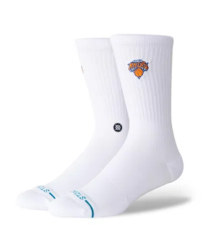Stance Men's And Women's New York Knicks Crested Knit Crew Socks In White