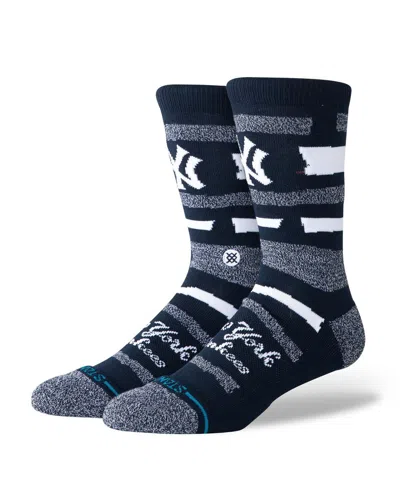 Stance Men's And Women's New York Yankees Squeeze Tri-blend Knit Crew Socks In Navy