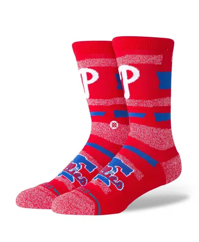 Stance Men's And Women's Philadelphia Phillies Squeeze Tri-blend Knit Crew Socks In Red