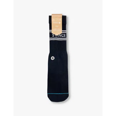 Stance Mens Blk Branded Stripe Pack-of-three Cotton-blend Socks