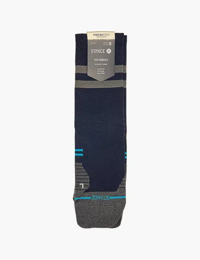 Stance Mens Blk Franchise Crew-length Striped Stretch-woven Socks