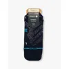Stance Mens Blk Run Branded-print Stretch-woven Socks