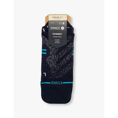 Stance Mens Blk Run Branded-print Stretch-woven Socks