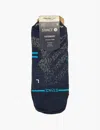 Stance Mens Blk Run Low-rise Striped Pack Of Three Stretch Woven-blend Trainer Socks In Blk