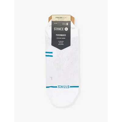 Stance Mens Wht Run Branded-print Stretch-woven Socks