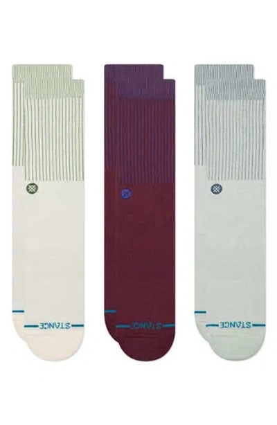 Stance Mill House Assorted 3-pack Cotton Blend Crew Socks In Brown