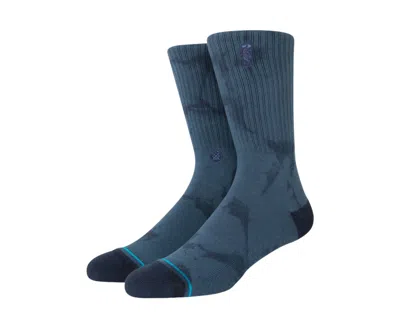 Stance Nba Logoman Dye Navy Crew Socks A556c22nba-nvy In Blue
